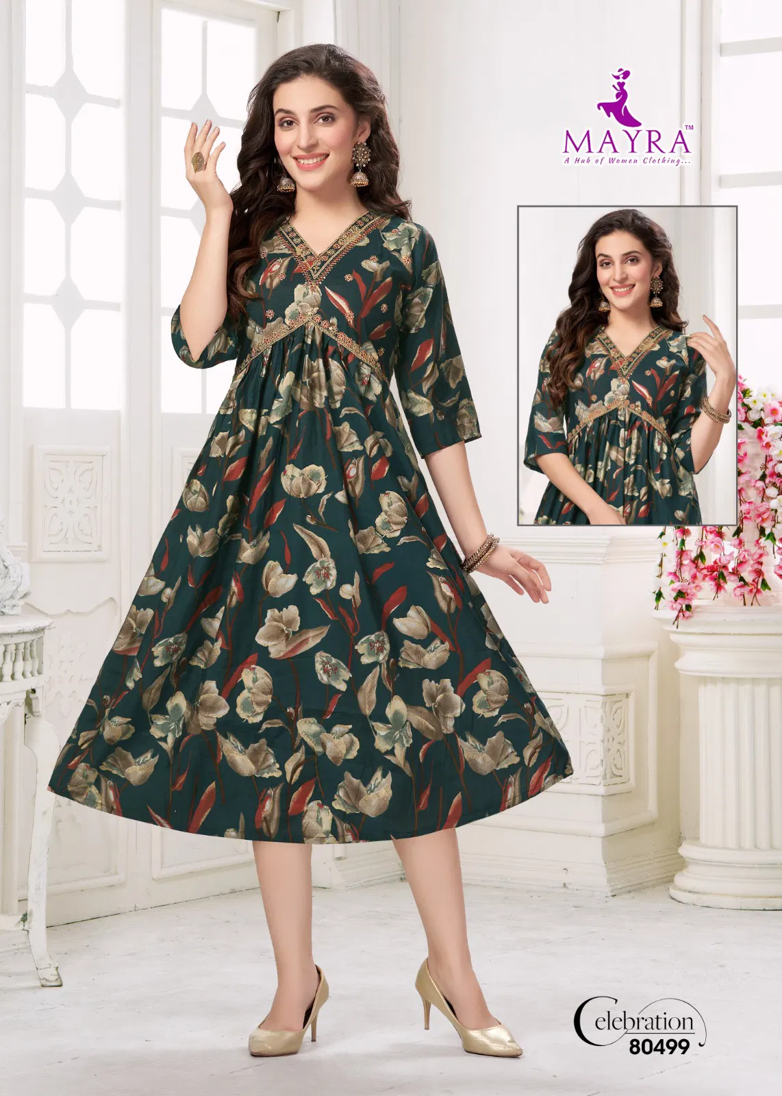 Celebration By Mayra Chanderi Modal Printed Anarkali Kurtis Orders In India